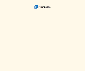 Animated FreshBooks banner with text: “FreshBooks – Automate tasks, reclaim your time” over a light tan background.

