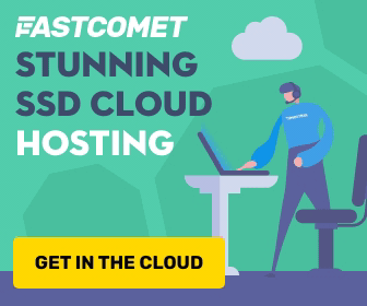 FastComet SSD cloud hosting banner — stunning SSD cloud hosting, get in the cloud