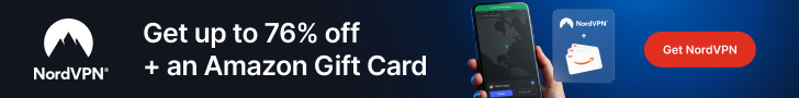 NordVPN offer – Get up to 76% off plus an Amazon gift card with a 30-day money-back guarantee.