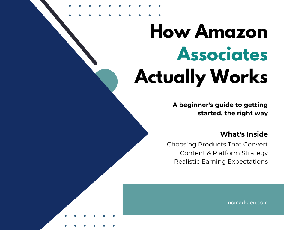 Featured image for a beginner's guide to Amazon Associates, covering product selection, content and platform strategy, and realistic earning expectations