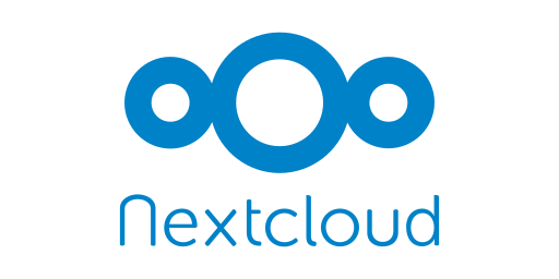 Nextcloud logo featuring three connected blue circles above the word “Nextcloud” in lowercase blue text.