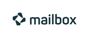 Mailbox.org logo with a dark petrol blue geometric mail icon and the word ‘mailbox’ in lowercase beside it.