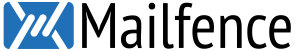 Mailfence logo featuring a blue envelope crossed by black diagonal lines forming the letter M, followed by the word ‘Mailfence’ in black text.