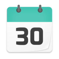 Etar Calendar app icon with ‘30’ on a white page and teal header.