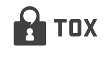 Tox logo featuring a padlock icon with a person silhouette inside it, followed by the word ‘TOX’ in bold black letters.